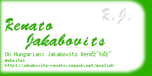 renato jakabovits business card